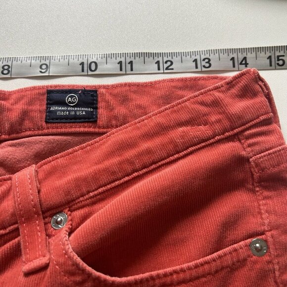 AG Adriano Goldschmied Corduroy Pants Women's Orange the Stevie Slim Straight 27 - Picture 7 of 12